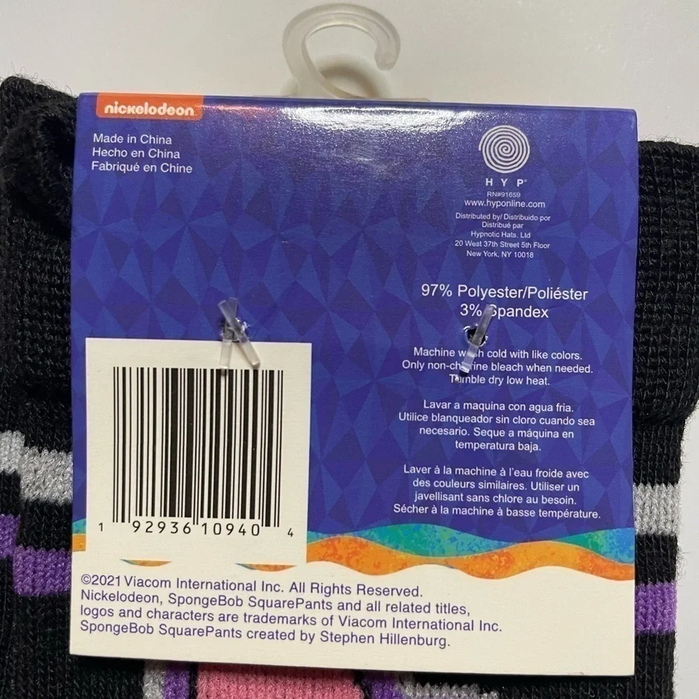 SPONGEBOB SQUAREPANTS Men's 2 PAIR OF SOCKS With PATRICK